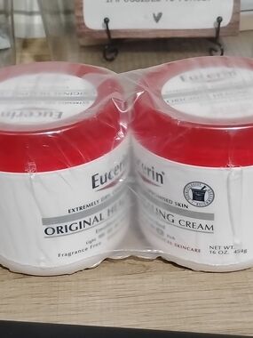 Eucerin Original Healing Cream - Red Jar Moisturizer (Pack of 2)